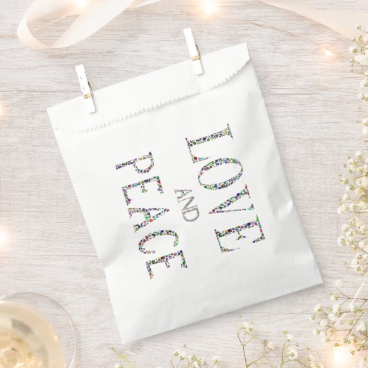 Liefde en Vrede - Edelstenen Lettering Design Bedankzakje (Geknipt)