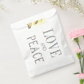 Liefde en Vrede - Edelstenen Lettering Design Bedankzakje (Gezegeld)