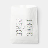 Liefde en Vrede - Edelstenen Lettering Design Bedankzakje (Voorkant)