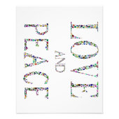 Liefde en Vrede - Edelstenen Lettering Design Foto Afdruk (Voorkant)