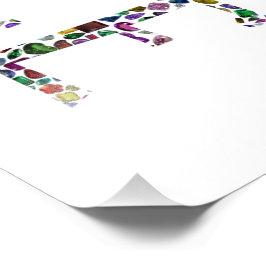 Liefde en Vrede - Edelstenen Lettering Design Foto Afdruk