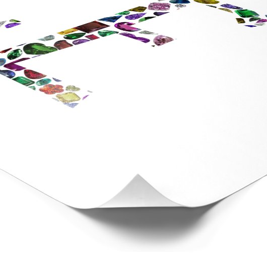 Liefde en Vrede - Edelstenen Lettering Design Foto Afdruk (Hoek)