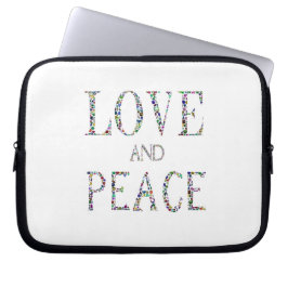 Liefde en Vrede - Edelstenen Lettering Design Laptop Sleeve