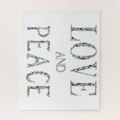Liefde en Vrede - Edelstenen Lettering Design Legpuzzel (Verticaal)