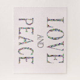 Liefde en Vrede - Edelstenen Lettering Design Legpuzzel