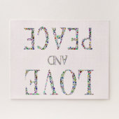 Liefde en Vrede - Edelstenen Lettering Design Legpuzzel (Horizontaal)