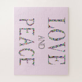 Liefde en Vrede - Edelstenen Lettering Design Legpuzzel