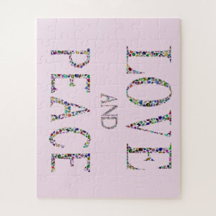 Liefde en Vrede - Edelstenen Lettering Design Legpuzzel