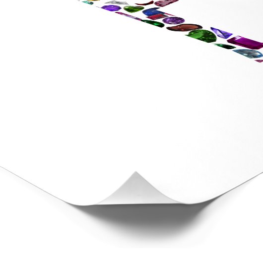 Liefde en Vrede - Edelstenen Lettering Design Perfect Poster (Hoek)