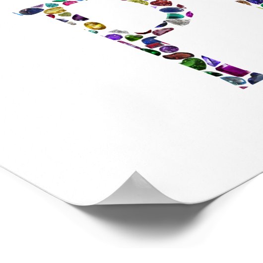 Liefde en Vrede - Edelstenen Lettering Design Poster (Hoek)