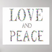 Liefde en Vrede - Edelstenen Lettering Design Poster (Voorkant)