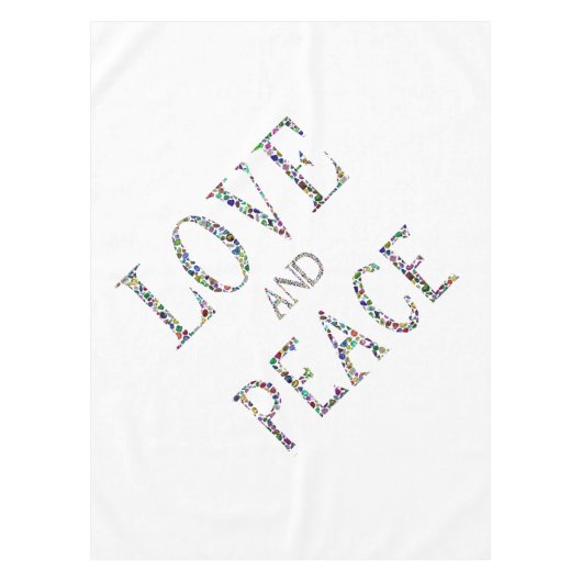 Liefde en Vrede - Edelstenen Lettering Design Tafelkleed (Voorkant)