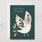 Liefde en Vrede Elegant en stijlvol Kerstmis Feestdagenkaart (Voorkant)