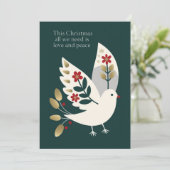 Liefde en Vrede Elegant en stijlvol Kerstmis Feestdagenkaart (Staand voorkant)