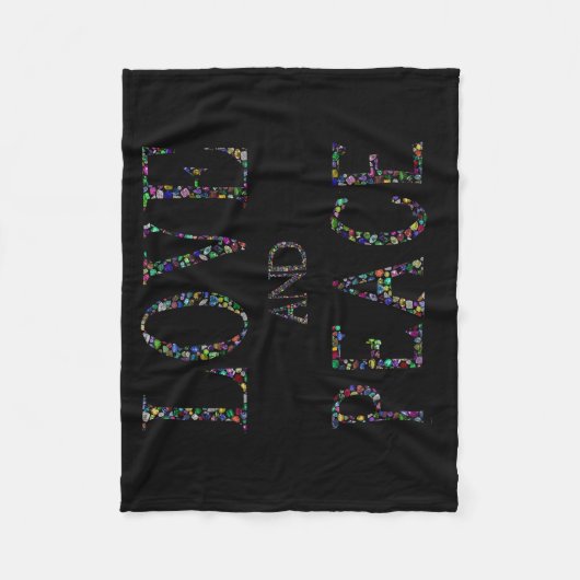 Liefde en vrede fleece deken (Voorkant)