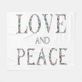 Liefde en vrede fleece deken (Voorkant (Horizontaal))