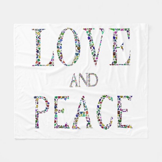 Liefde en vrede fleece deken (Voorkant (Horizontaal))