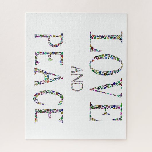 Liefde en Vrede gemaakt met stenen Legpuzzel (Verticaal)