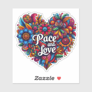 Liefde en vrede in de bloemenkunst sticker