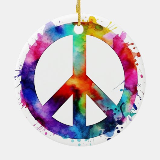 Liefde en vrede keramisch ornament (Achterkant)
