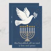 Liefde en Vrede Klassieke en Elegante Custom Chano Feestdagenkaart (Voorkant / Achterkant)