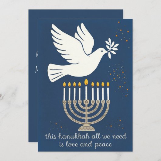 Liefde en Vrede Klassieke en Elegante Custom Chano Feestdagenkaart (Voorkant / Achterkant)