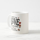 Liefde en vrede koffiemok (Voorkant links)