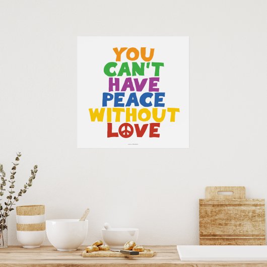 Liefde en vrede poster (Keuken)