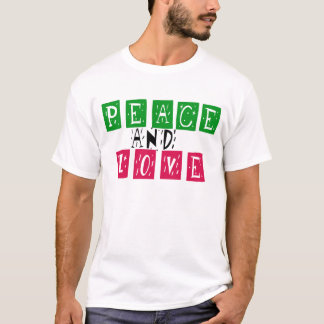 Liefde en vrede Retro Valentijn T-shirt