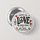 Liefde en vrede ronde button 5,7 cm (Voorkant /achterkant)