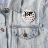 Liefde en vrede ronde button 5,7 cm (In situ)