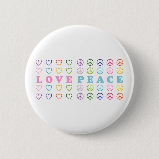 Liefde en vrede ronde button 5,7 cm (Voorkant)