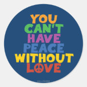 Liefde en vrede ronde sticker (Voorkant)