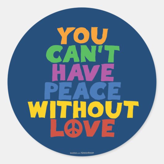 Liefde en vrede ronde sticker (Voorkant)