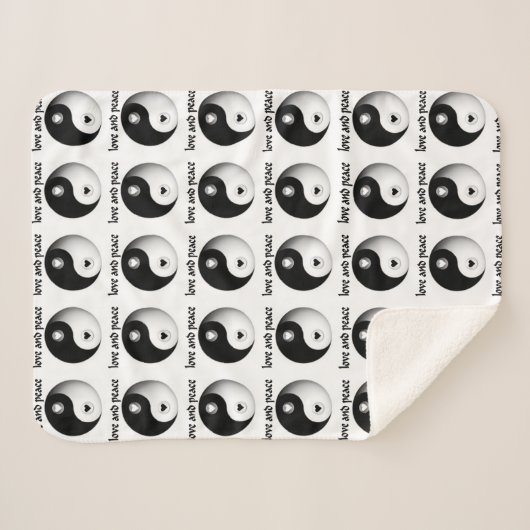 Liefde en vrede sherpa deken (Voorkant (horizontaal))