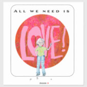 Liefde en Vrede Sticker (Vel)