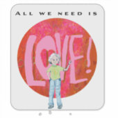Liefde en Vrede Sticker (Voorkant)