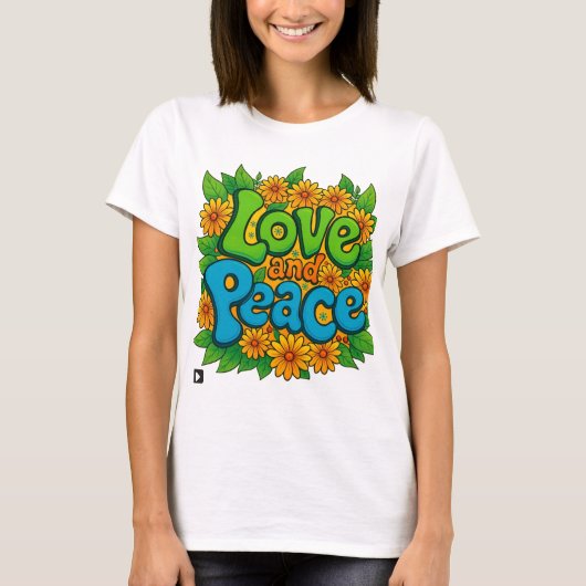liefde en vrede t-shirt (Voorkant)