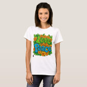 liefde en vrede t-shirt (Voorkant volledig)