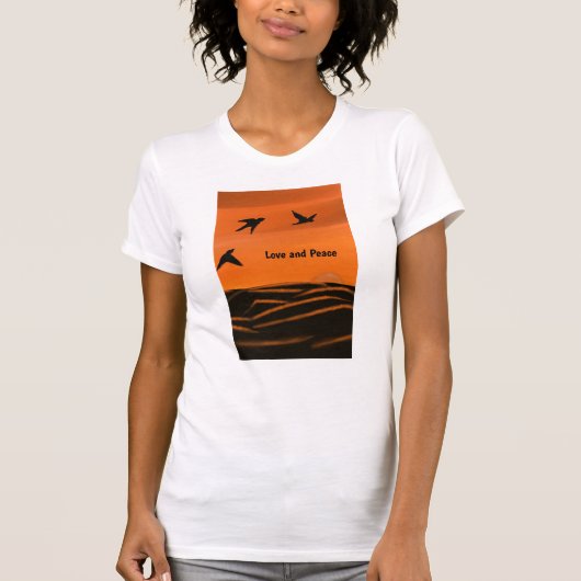 Liefde en Vrede T-shirt voor vrouwen (Voorkant)