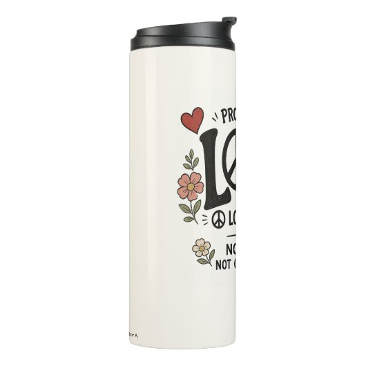 Liefde en vrede thermosbeker (Gedraaid links)