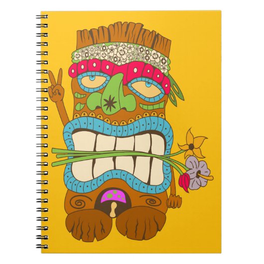 Liefde en Vrede, Tiki Hippie, Grappig Notitieboek (Voorkant)