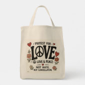 Liefde en vrede tote bag (Achterkant)