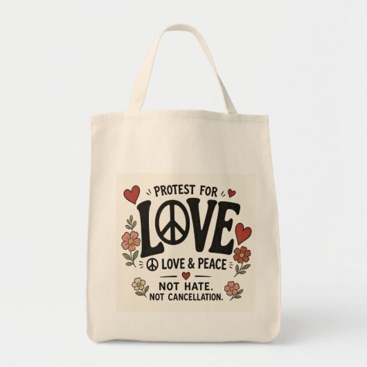 Liefde en vrede tote bag (Voorkant)