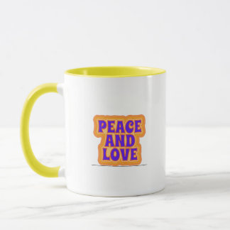 Liefde en vrede typografie mok