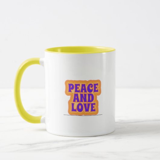 Liefde en vrede typografie mok (Links)