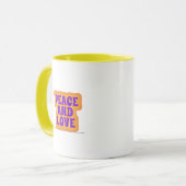 Liefde en vrede typografie mok (Voorkant links)