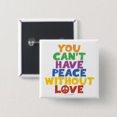 Liefde en vrede vierkante button 5,1 cm (Voorkant /achterkant)