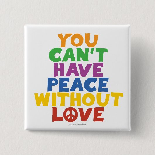Liefde en vrede vierkante button 5,1 cm (Voorkant)