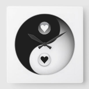 Liefde en vrede vierkante klok